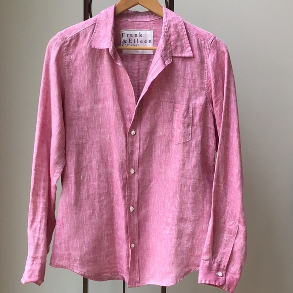 Frank & Eileen Barry Linen Shirt Long Sleeves Button Down Pocket - Picture 1 of 14